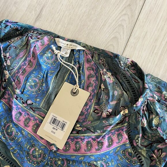 Lucky Brand Short Sleeve Blouse size xs p - Picture 6 of 7